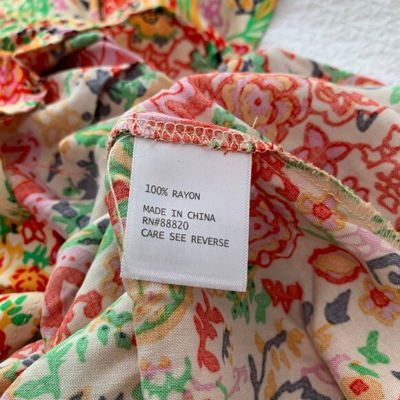 NEW Cynthia Rowley floral lightweight full button back detail flowy shirt top - Picture 8 of 10